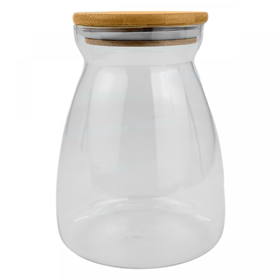 Frasco de vidrio con tapa hermética 1 litro, borosilicato