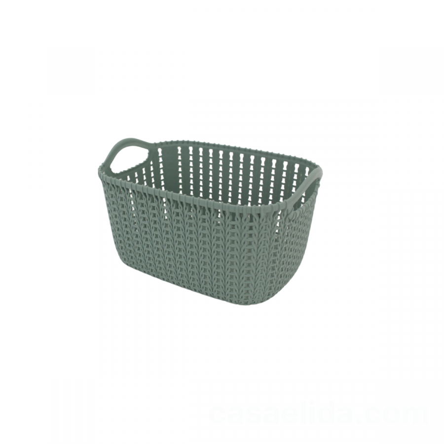Canasta organizadora verde oliva, 14x24.5x17cm