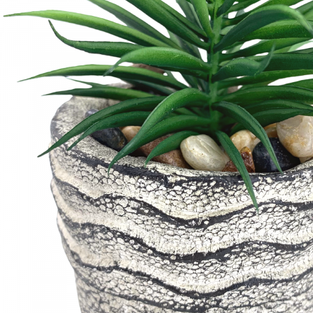 Suculenta artificial + maceta ferreyrae, verde, 14cm