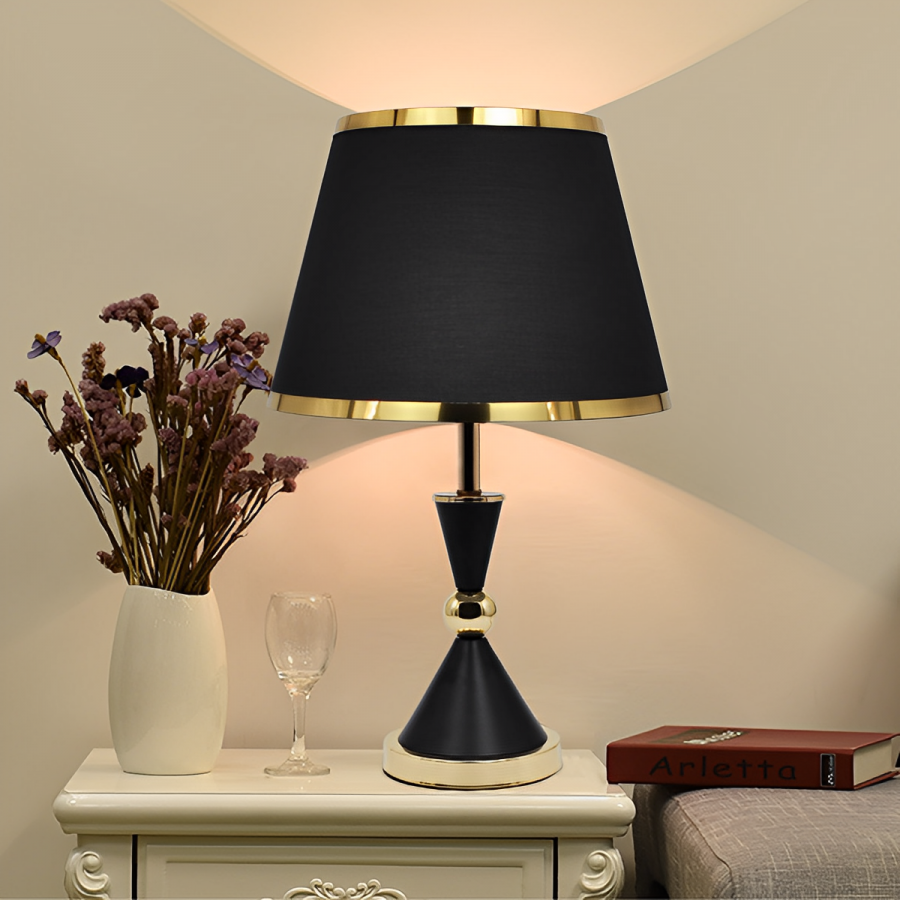 Lámpara de mesa negro, Ø28cm
