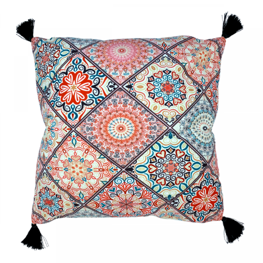 Cojín mandala oriental, 42cm