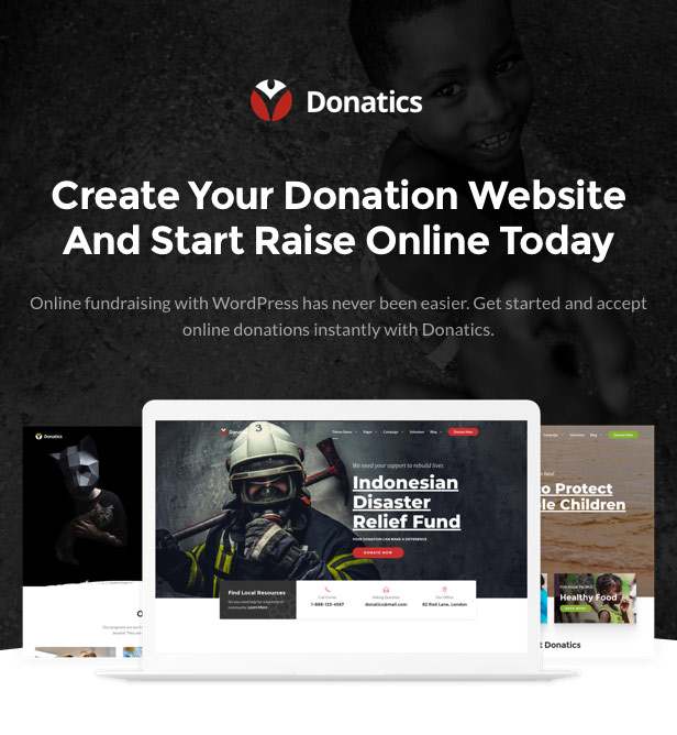 Donatics - Charity & Fundraising WordPress Theme - 1