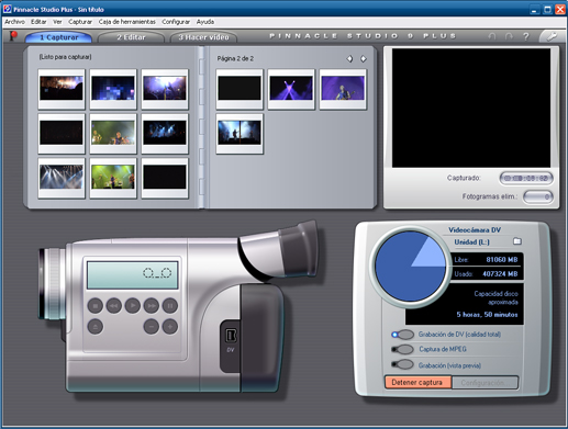 Pinnacle capturando el vídeo