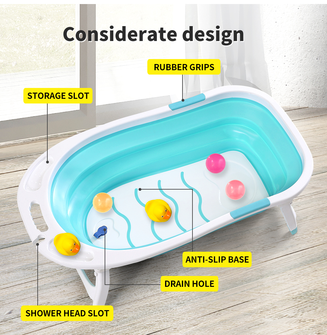 Baby Bath Tub Infant Toddlers Foldable Bathtub Folding ...