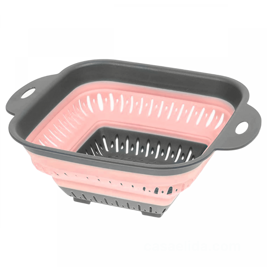 Escurridor de cocina plegable rosa, 10x30x24.5cm