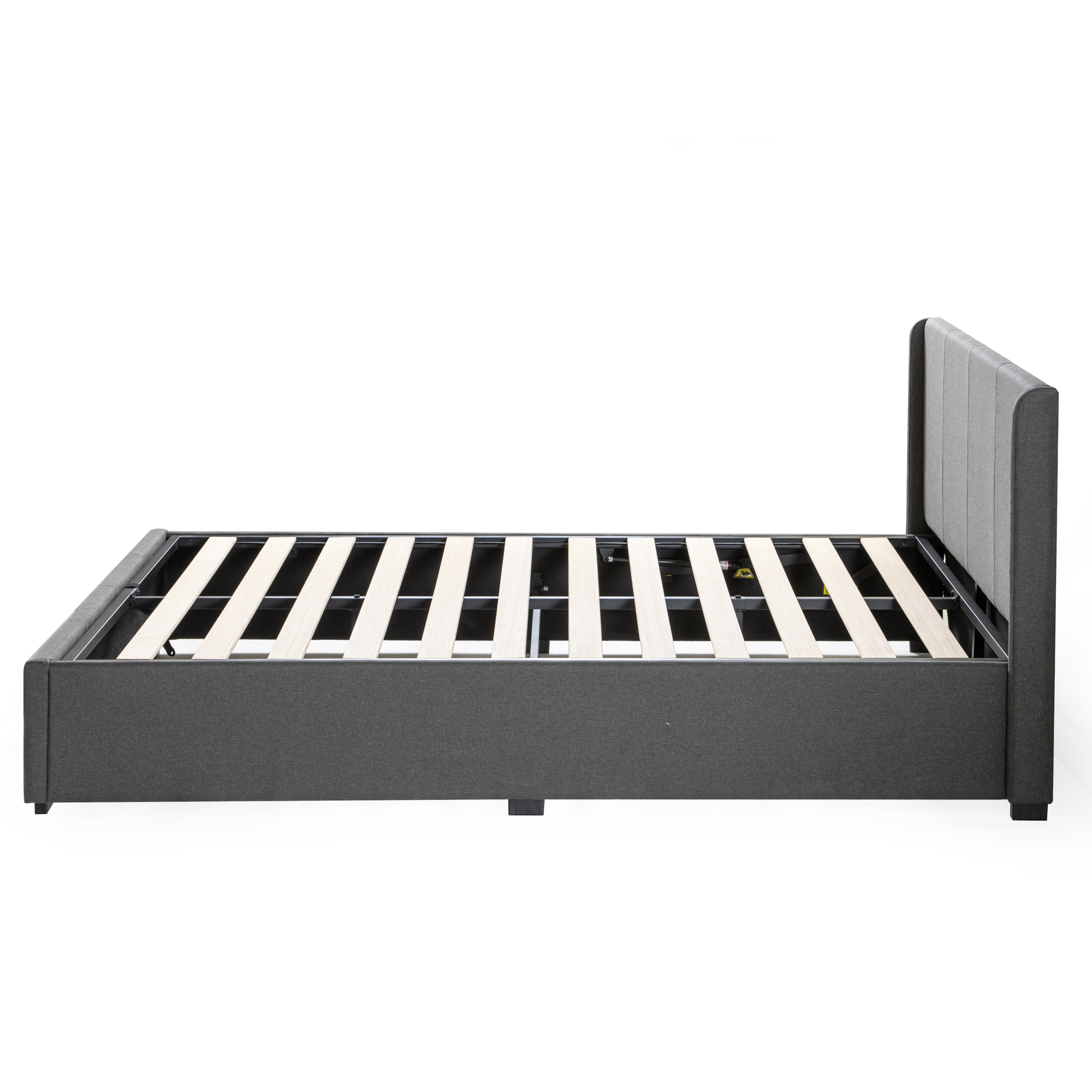Zinus Bed Frame Queen Double Size Fabric Gas Lift Dark Grey Storage Base - Picture 14 of 17