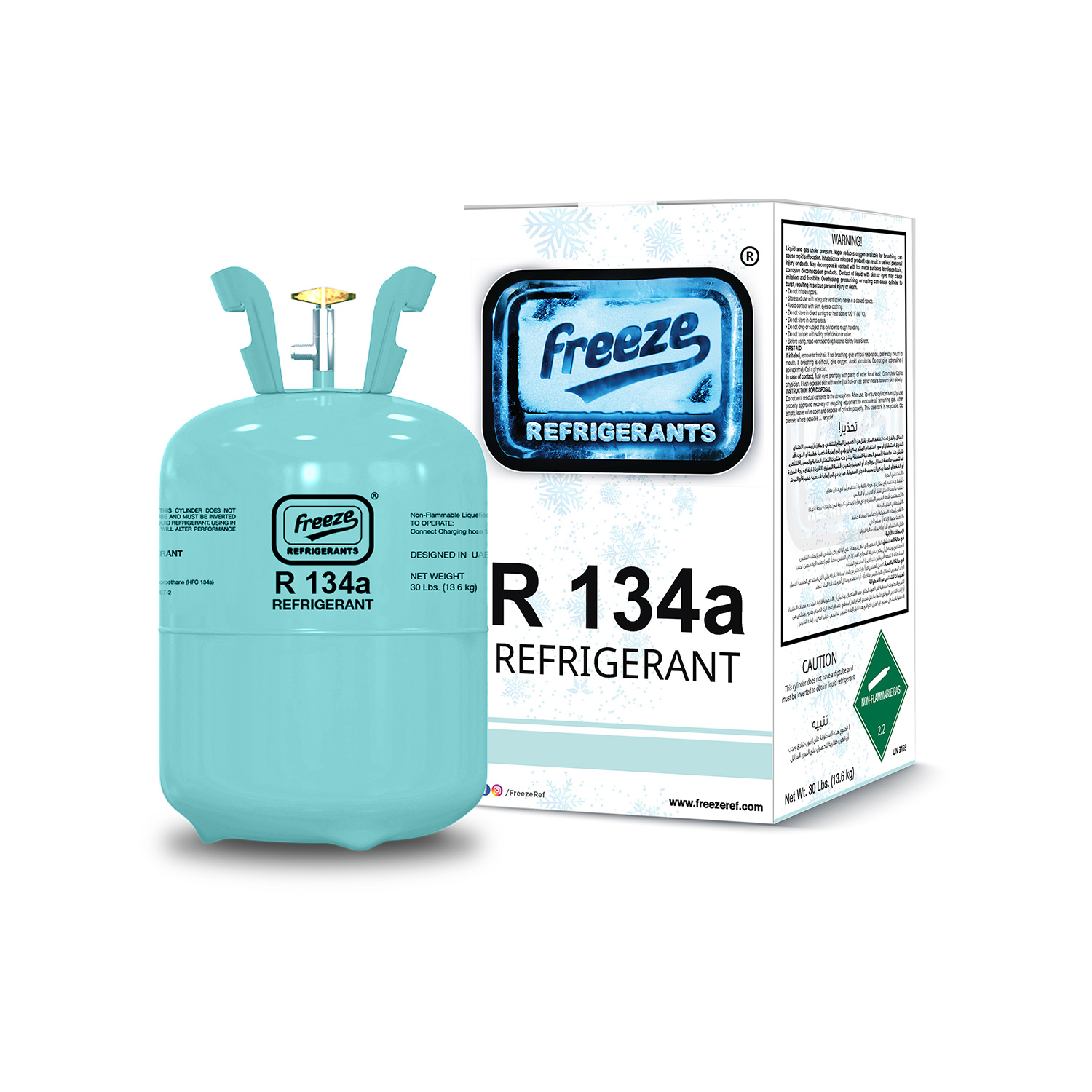 Freeze® Refrigerant R134a Disposable Cylinder 13.6 Kg