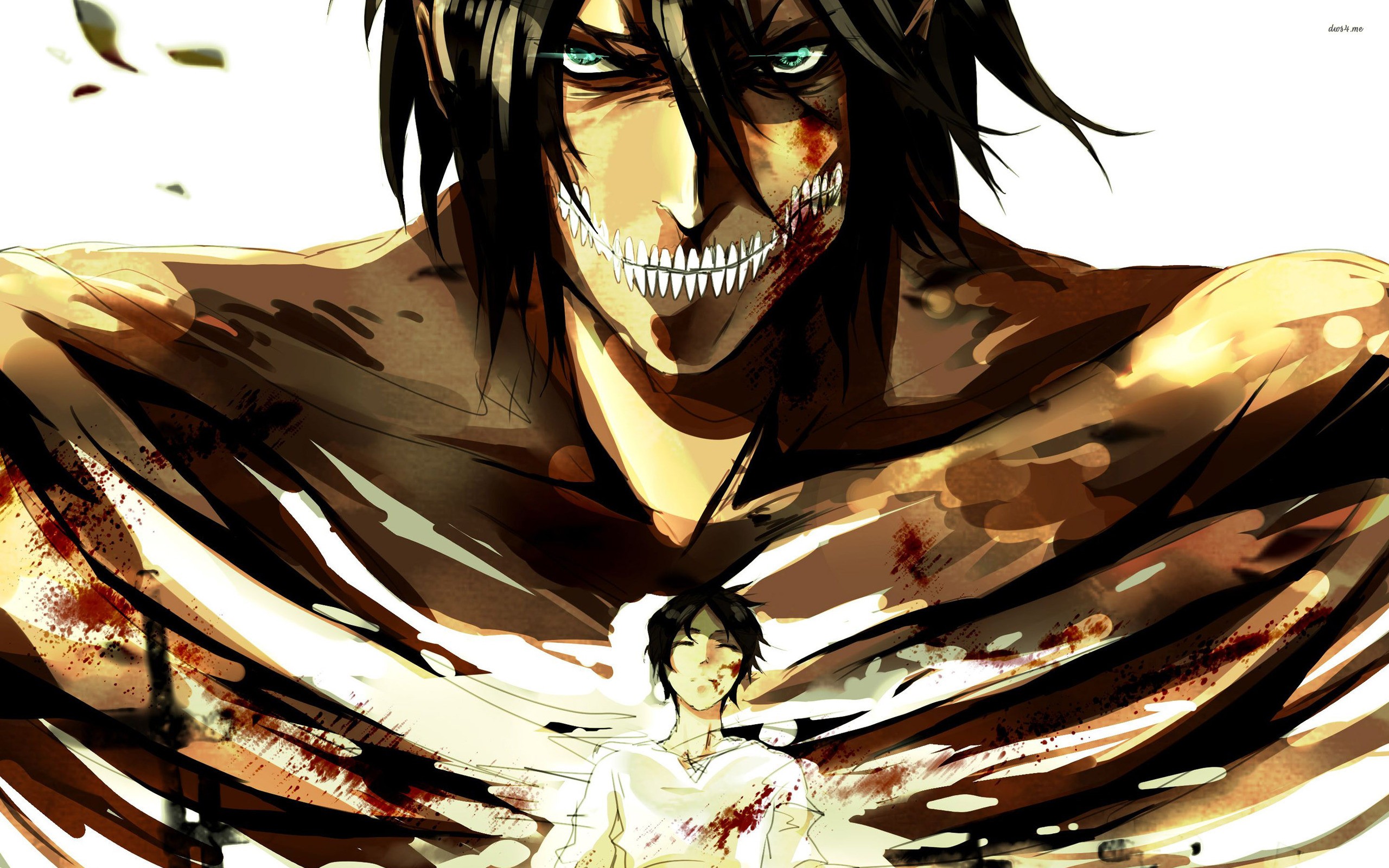 Wallpaper Attack On Titan 375 Shingeki no Kyojin, Eren Jeager, anime, anime boys, blood, green eyes