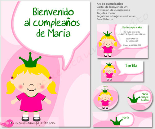 Kit de cumpleaños de la princesa