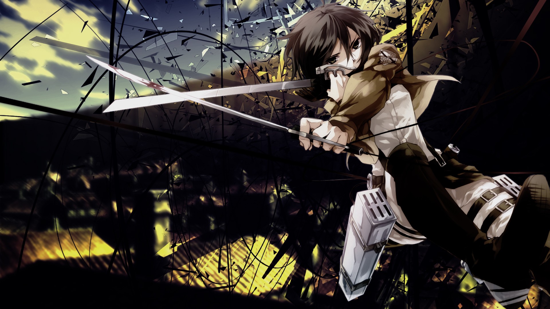 Wallpaper Attack On Titan 383 Shingeki no Kyojin, Mikasa Ackerman, anime, anime girls
