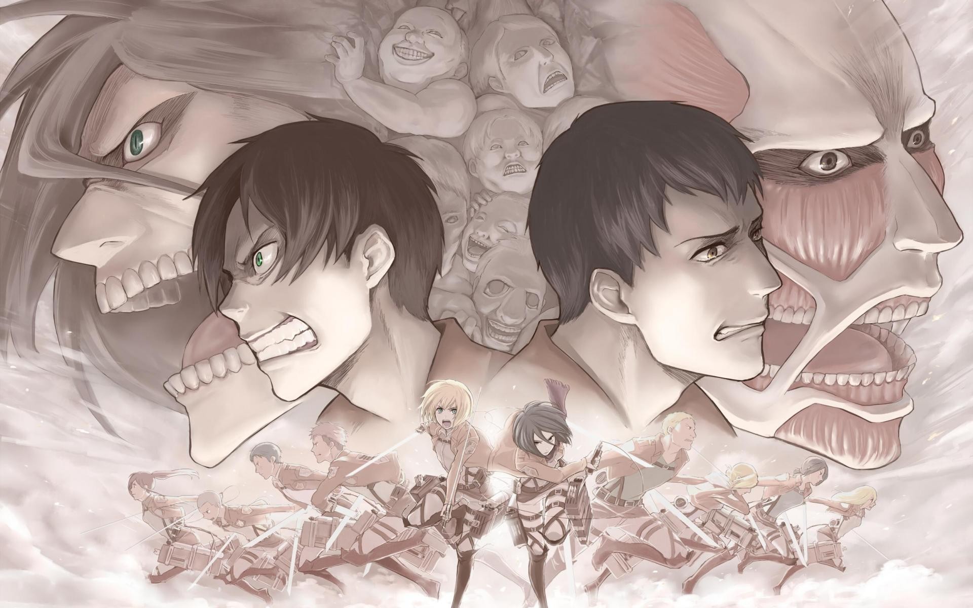 Wallpaper Attack On Titan 345 Shingeki no Kyojin, anime, anime girls, anime boys