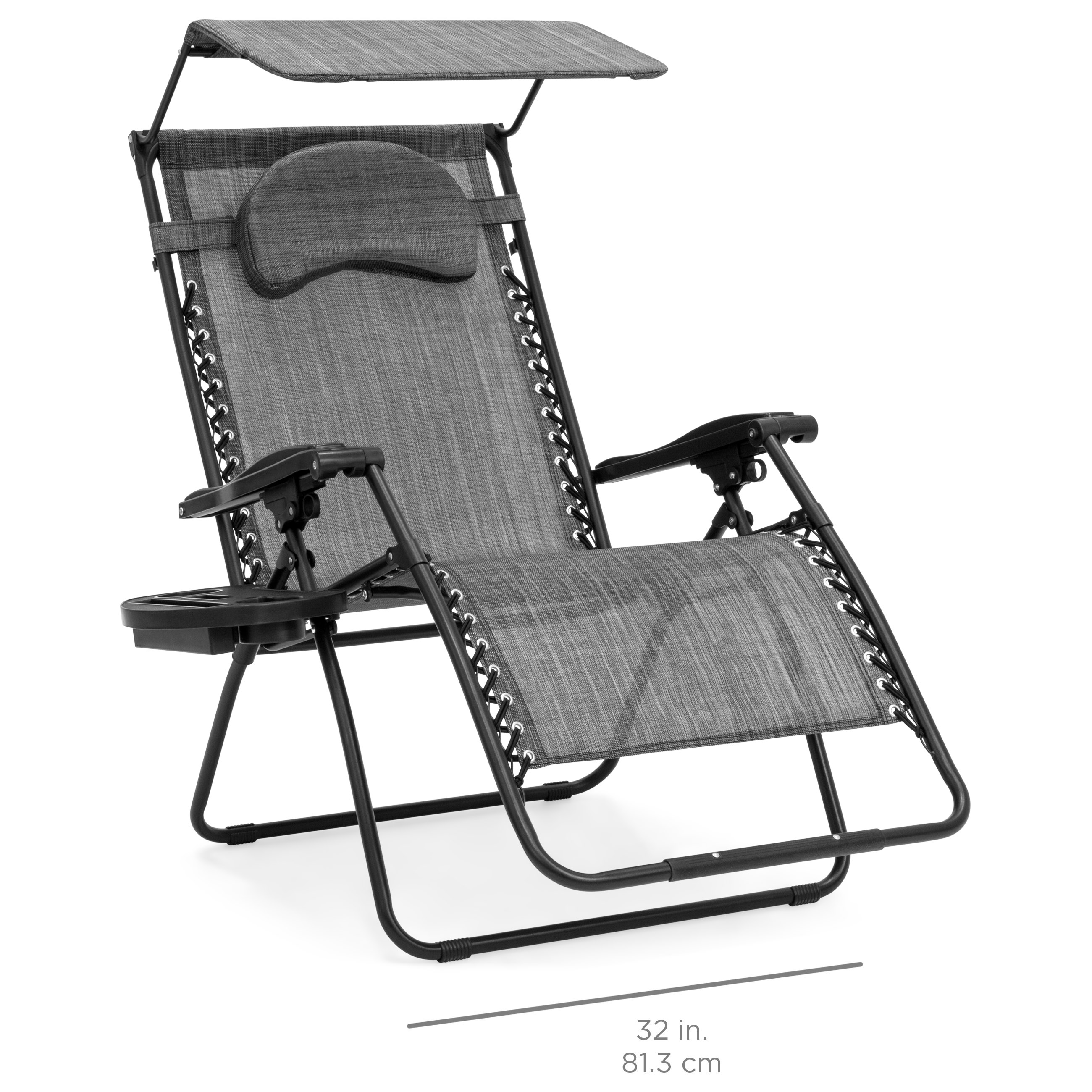 BCP Oversized Zero Gravity Reclining Patio Chairs w/ Canopy Shade & Cup Holder  eBay