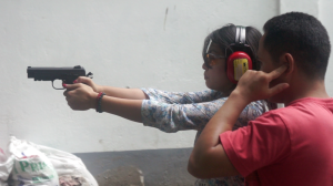 Gun firing at Camp Crame firing range