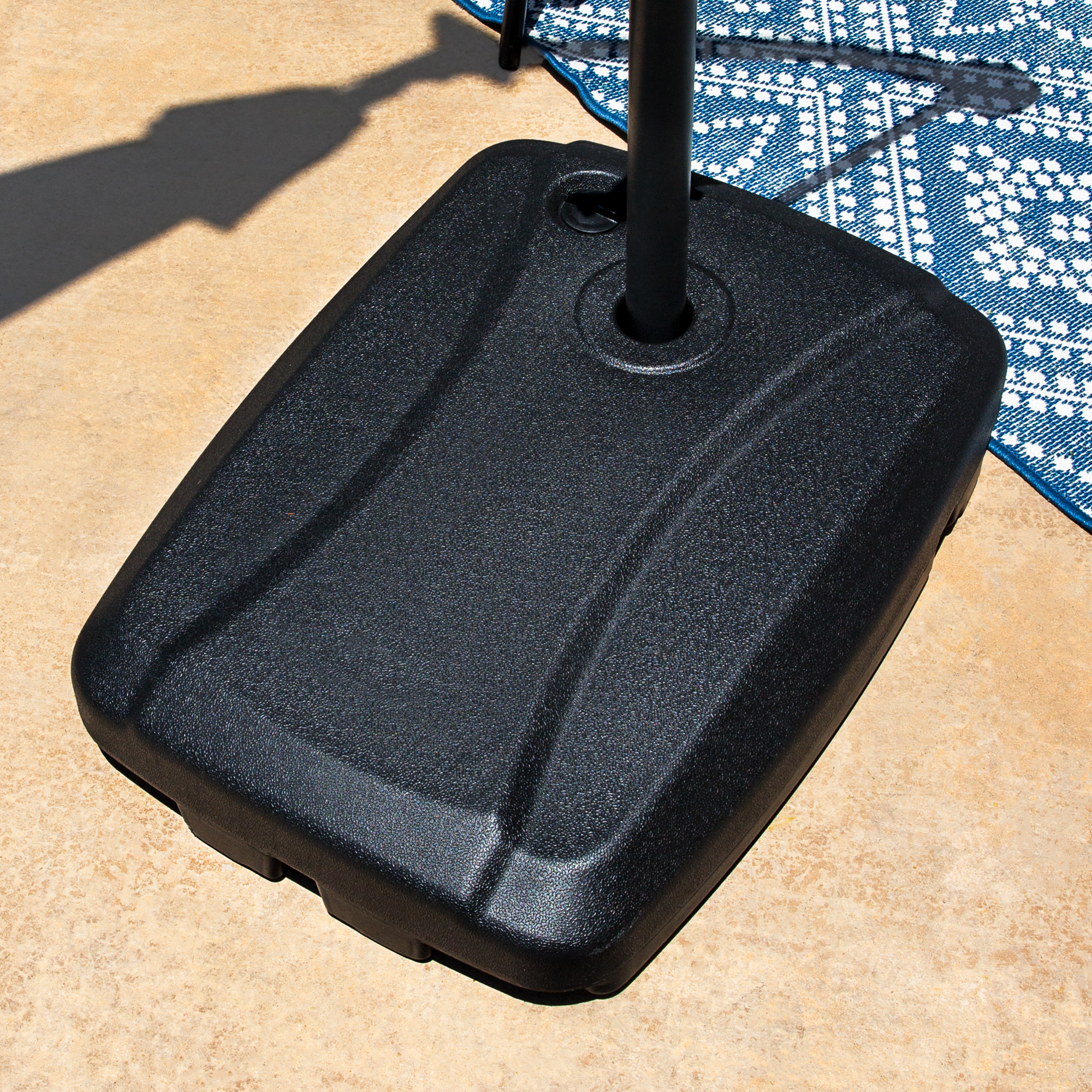BCP Offset Patio Umbrella Base Stand w/ Wheels, Crossbar, 53L Capacity