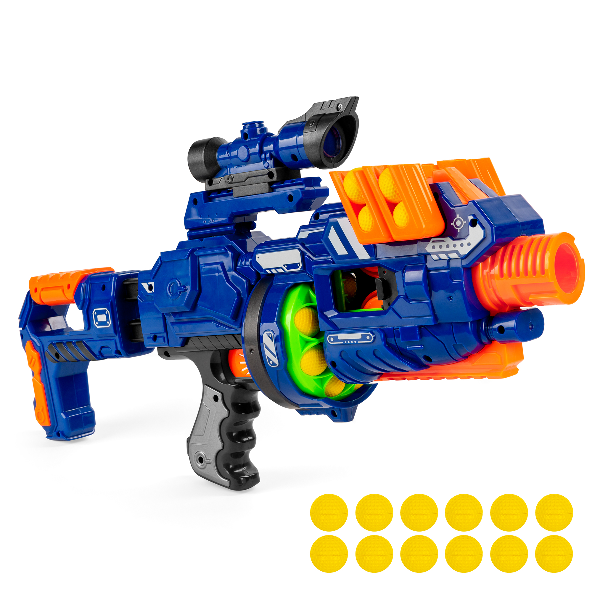 BCP Electric Soft Foam Ball Long-Distance Blaster Toy w/ Barrel ...