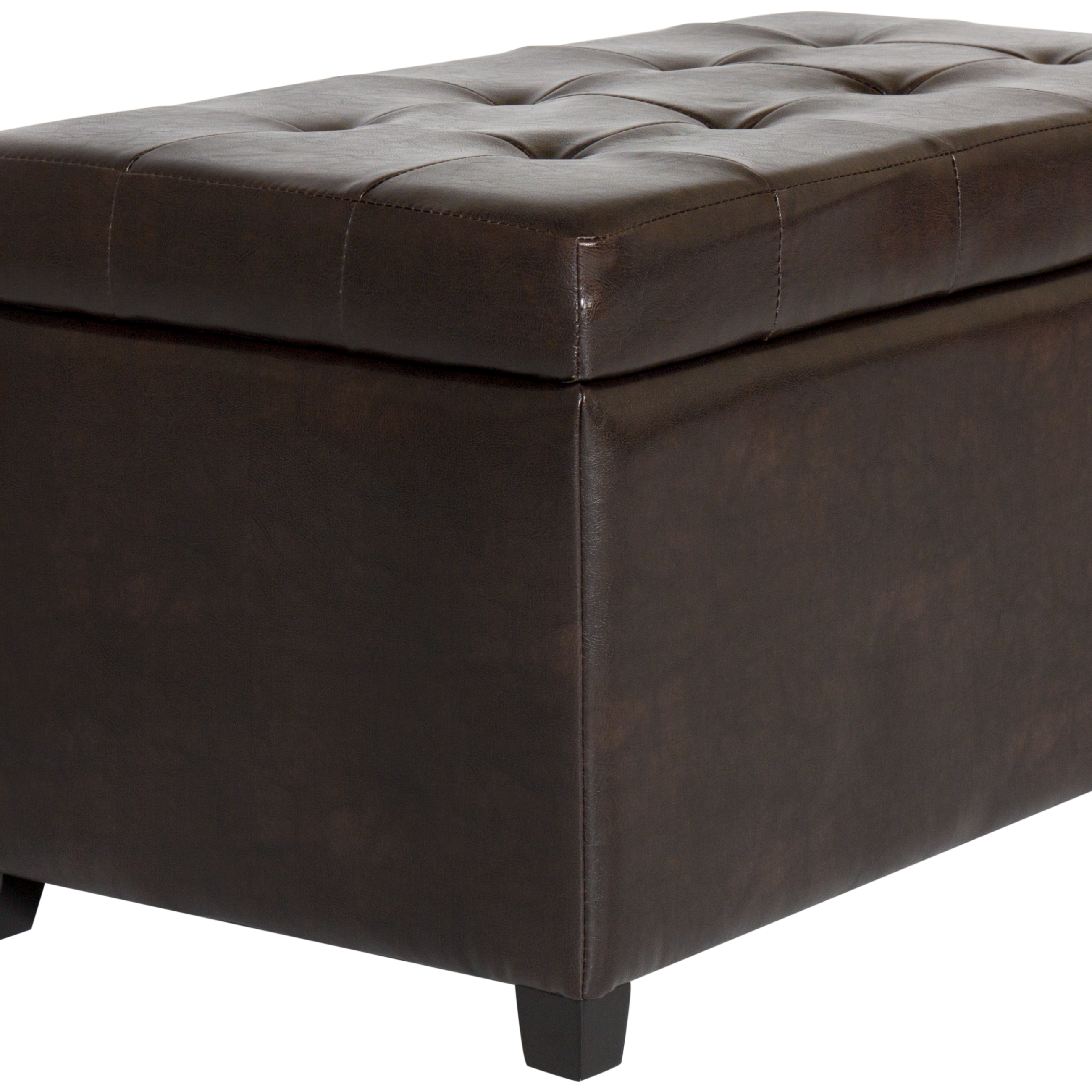 BCP Leather Storage Ottoman Bench Brown 816586028761 eBay