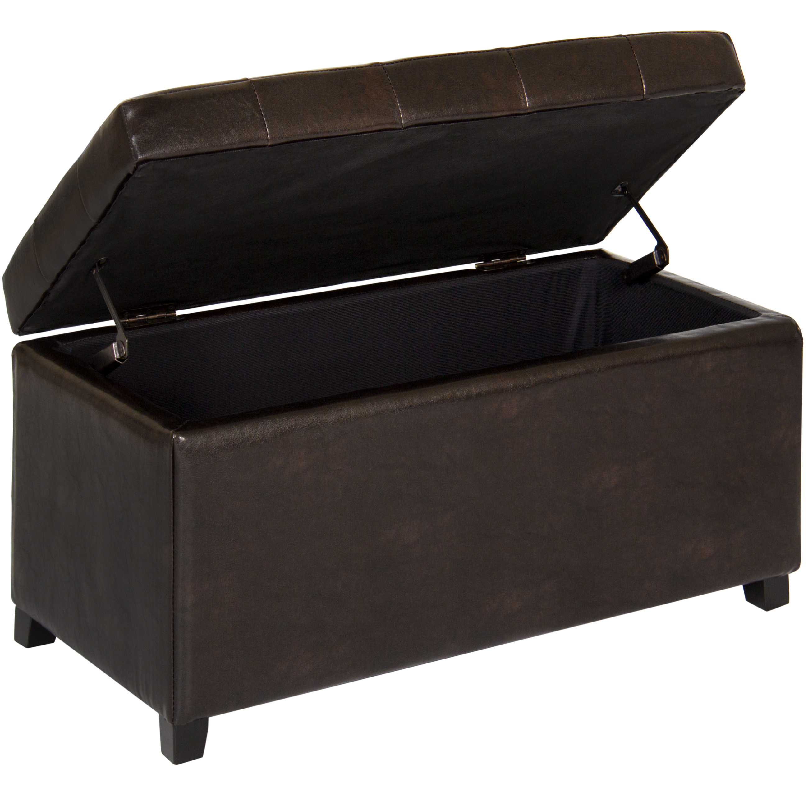 BCP Leather Storage Ottoman Bench Brown 816586028761 eBay