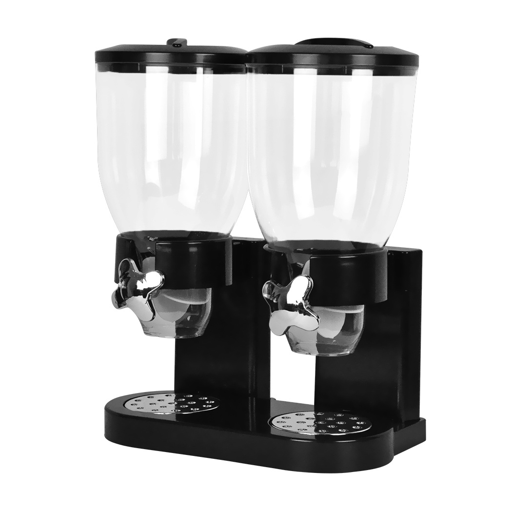 TopSellers-Double Cereal Dispenser Black - 3.5L Fun Portion Control for Kids