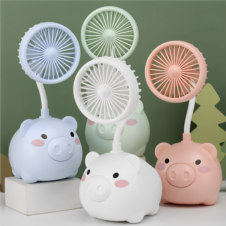 Ventilador portátil con porta lápices blanco, 22.5x9.5x12cm