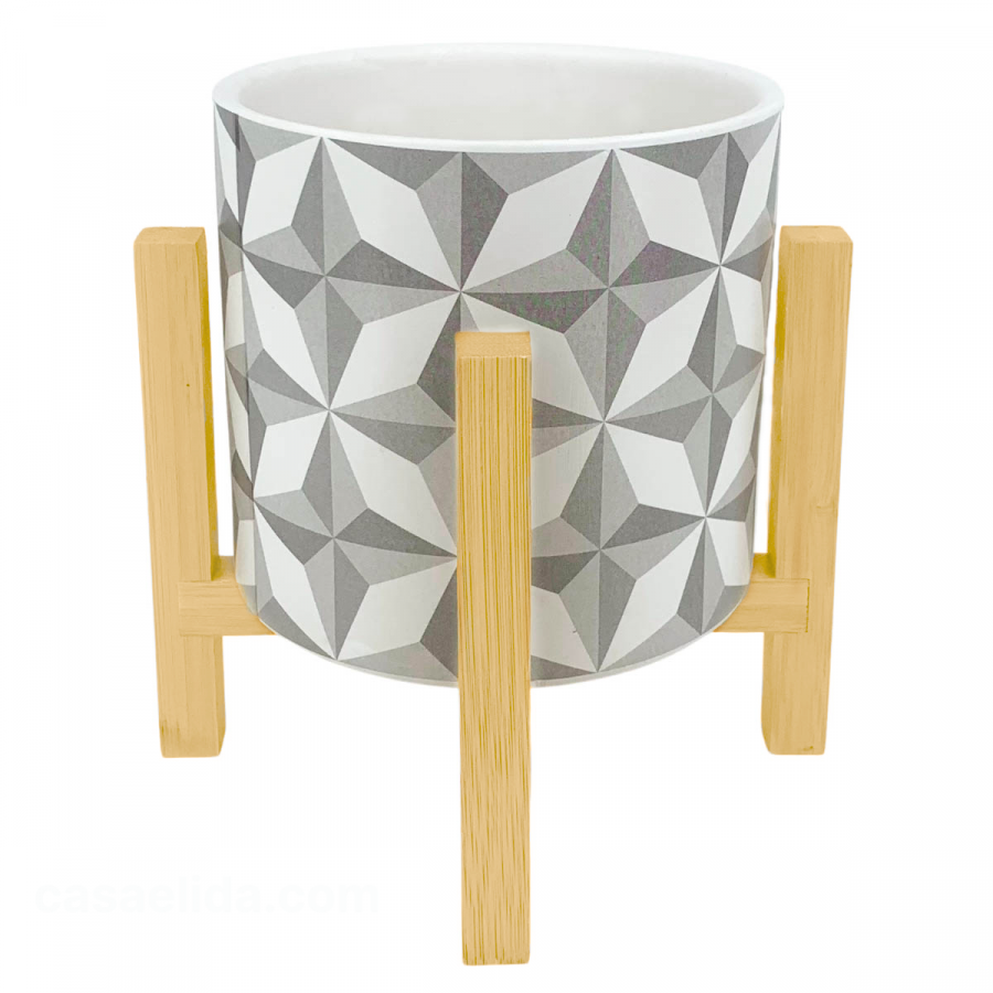 Maceta con soporte 16x16x16cm, cerámica