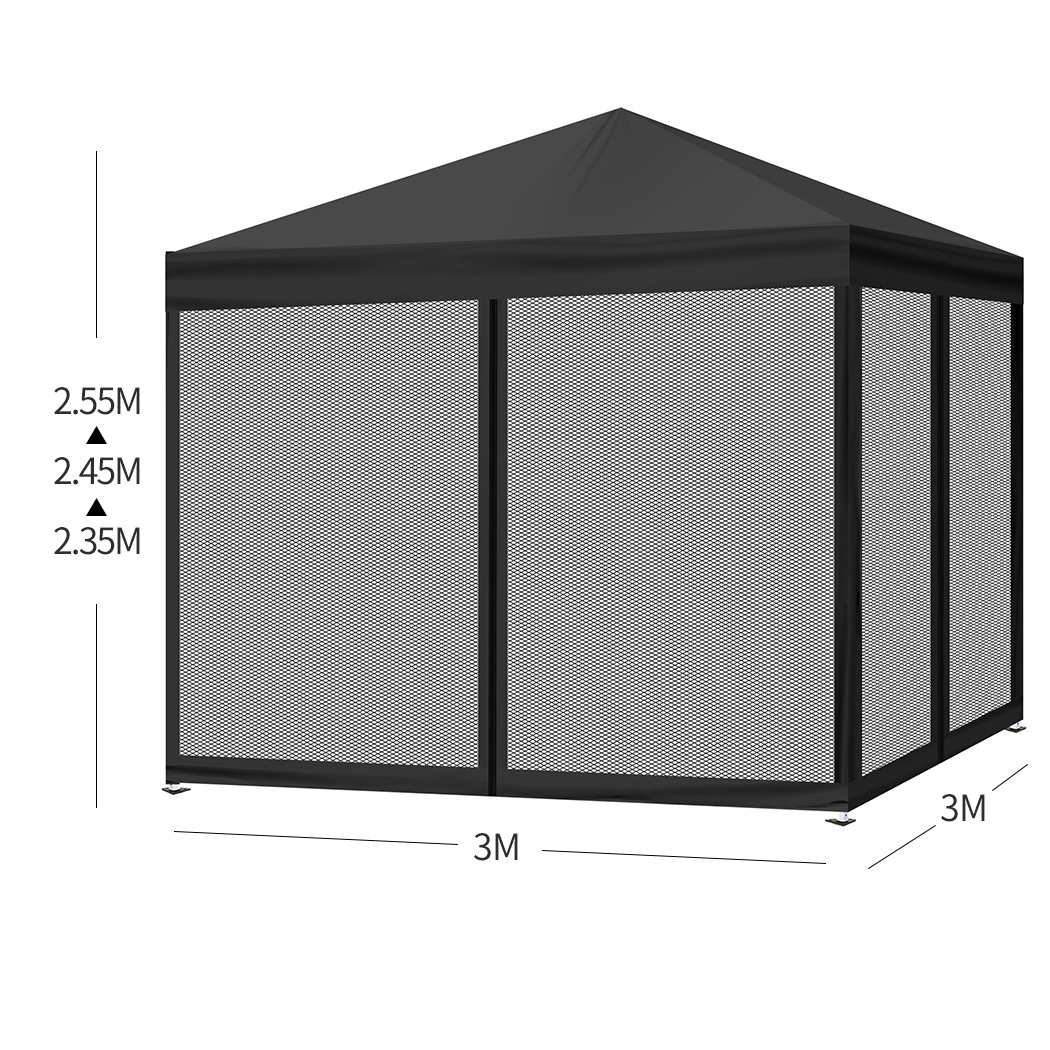 Mountview Gazebo Pop Up Marquee Wall Canopy Outdoor Wedding Tent Camping 3x3 3x6