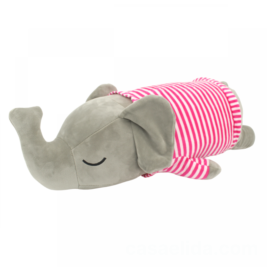 3 en 1 peluche, manta y almohada fucsia, 57cm