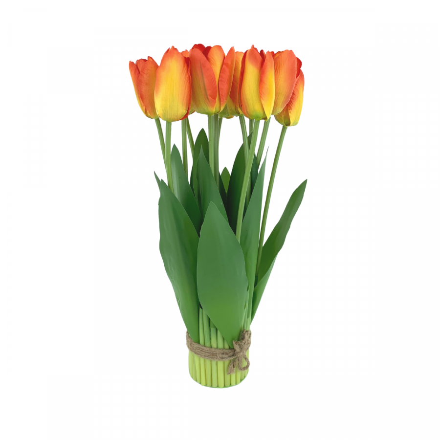 Bouquet artificial tulipanes, anaranjado, 38cm
