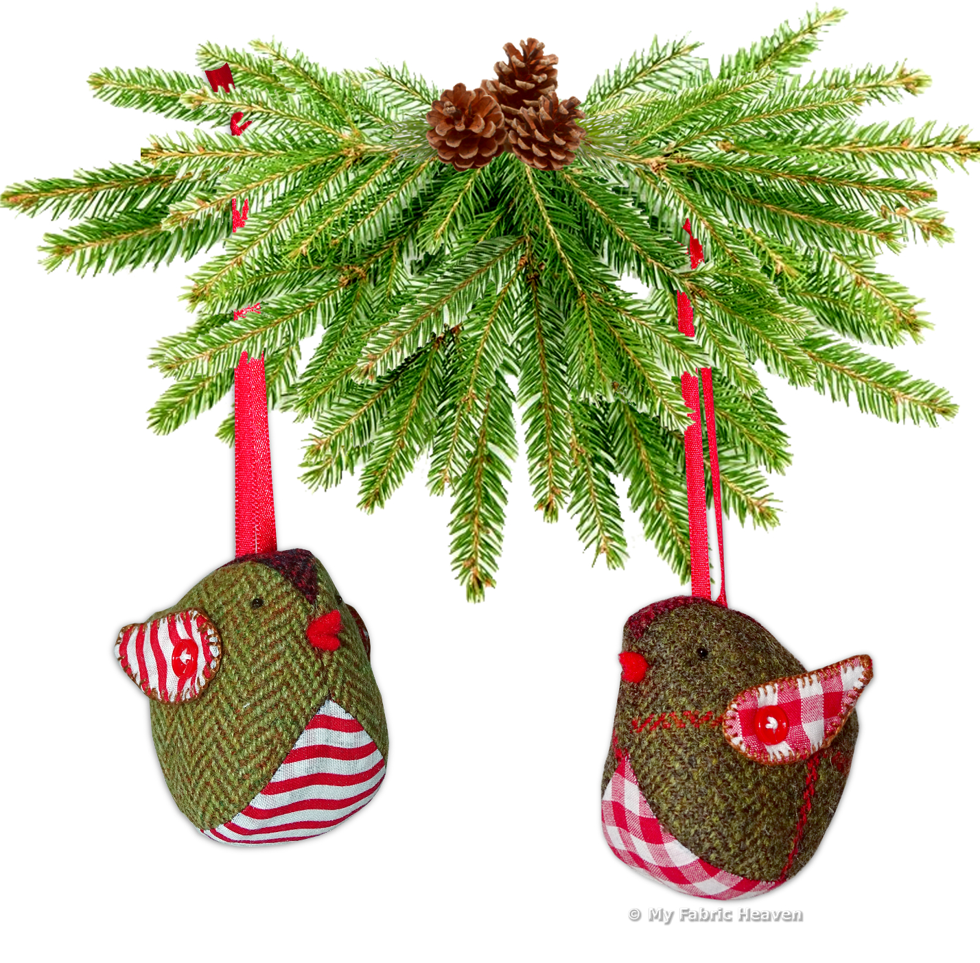 Tweedy Pie ROBIN Christmas  Decoration  Fabric Sewing 