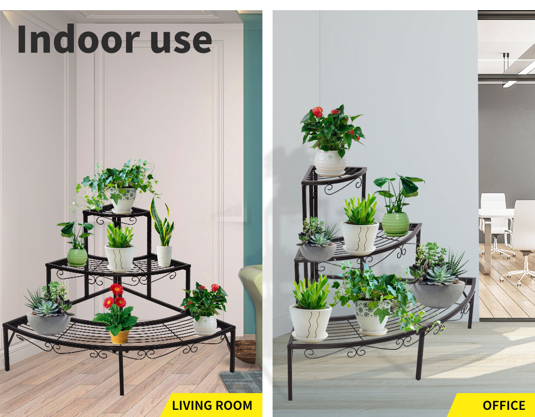  Plant  Stand  Outdoor  Indoor Garden Metal  3 Tier Pot Planter 