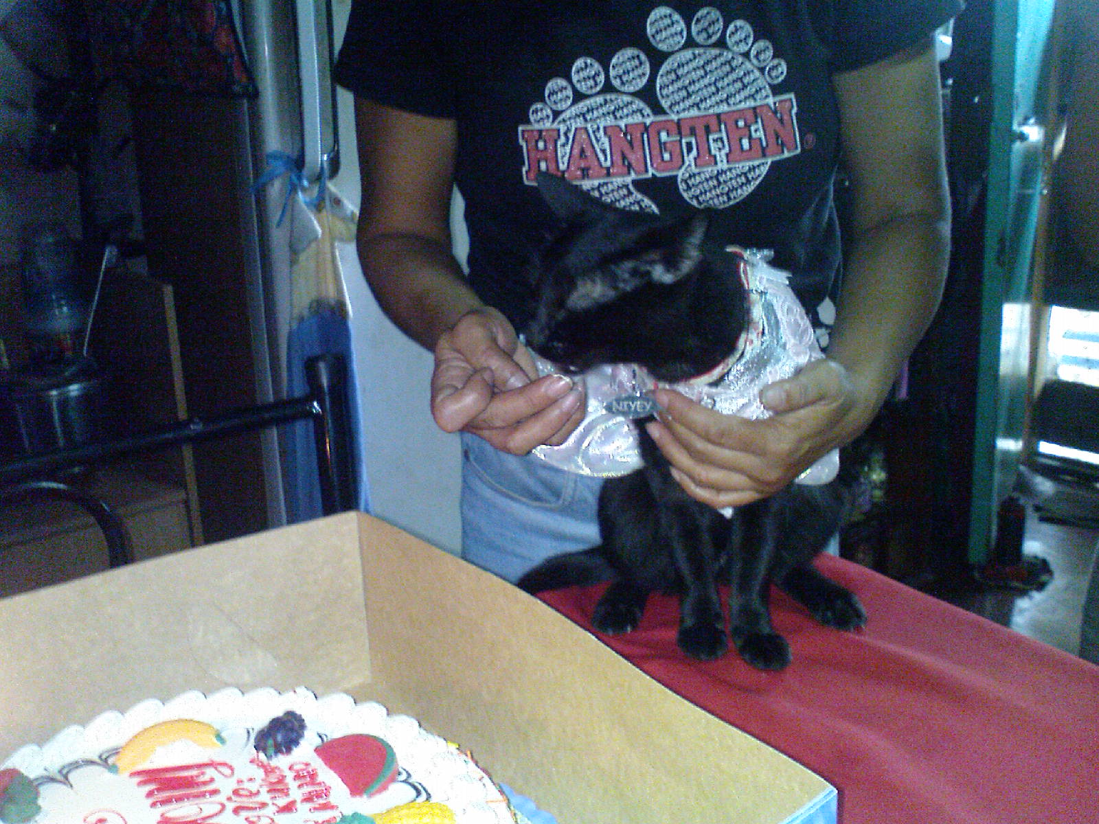 My little princess, eating cake icing