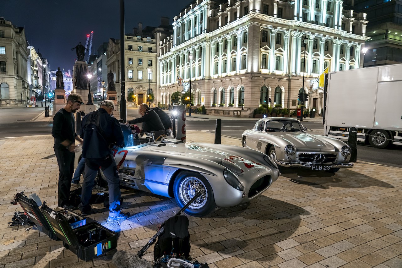 Stirling Moss's Mercedes-Benz 300 SLR in final drive through London