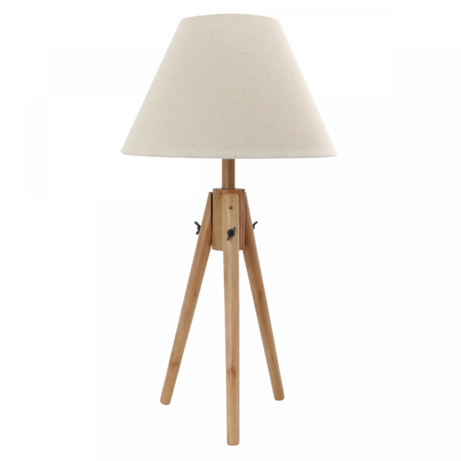 Lámpara de mesa trípode beige, 66cm