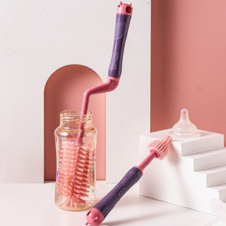 Set de limpieza para botellas rosado, 3 piezas