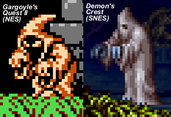 Robed ghost enemies from the two sequels.  I based my color scheme on the Demon's Crest version, rather than the crazy purple seen in the packaging artwork above.