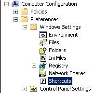 Group Policy Preferences: Shortcuts