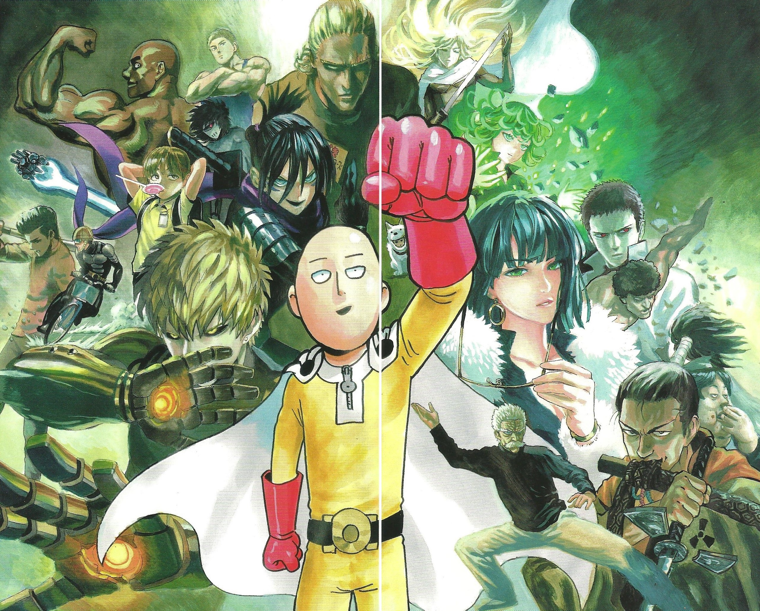 Wallpaper One Punch Man 97 One-Punch Man, Yusuke Murata, Saitama, Genos, illustration