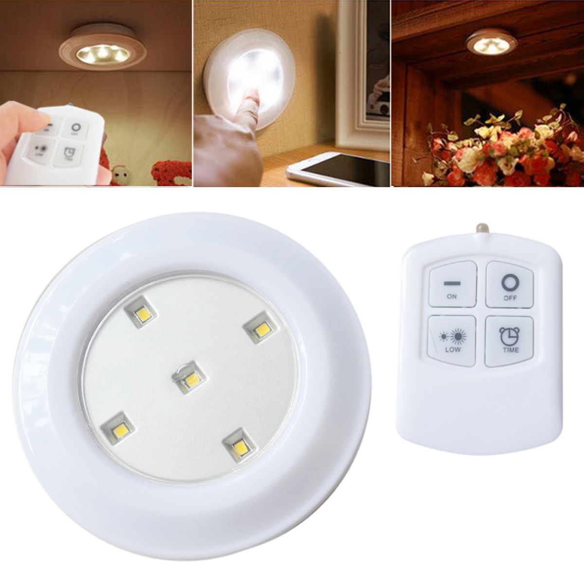 Down Lights - Wireless Remote Control Bright LED Night Light Battery ...