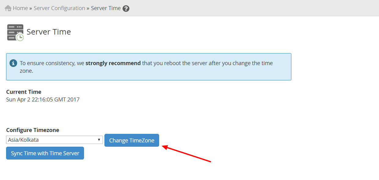 change-server-timezone