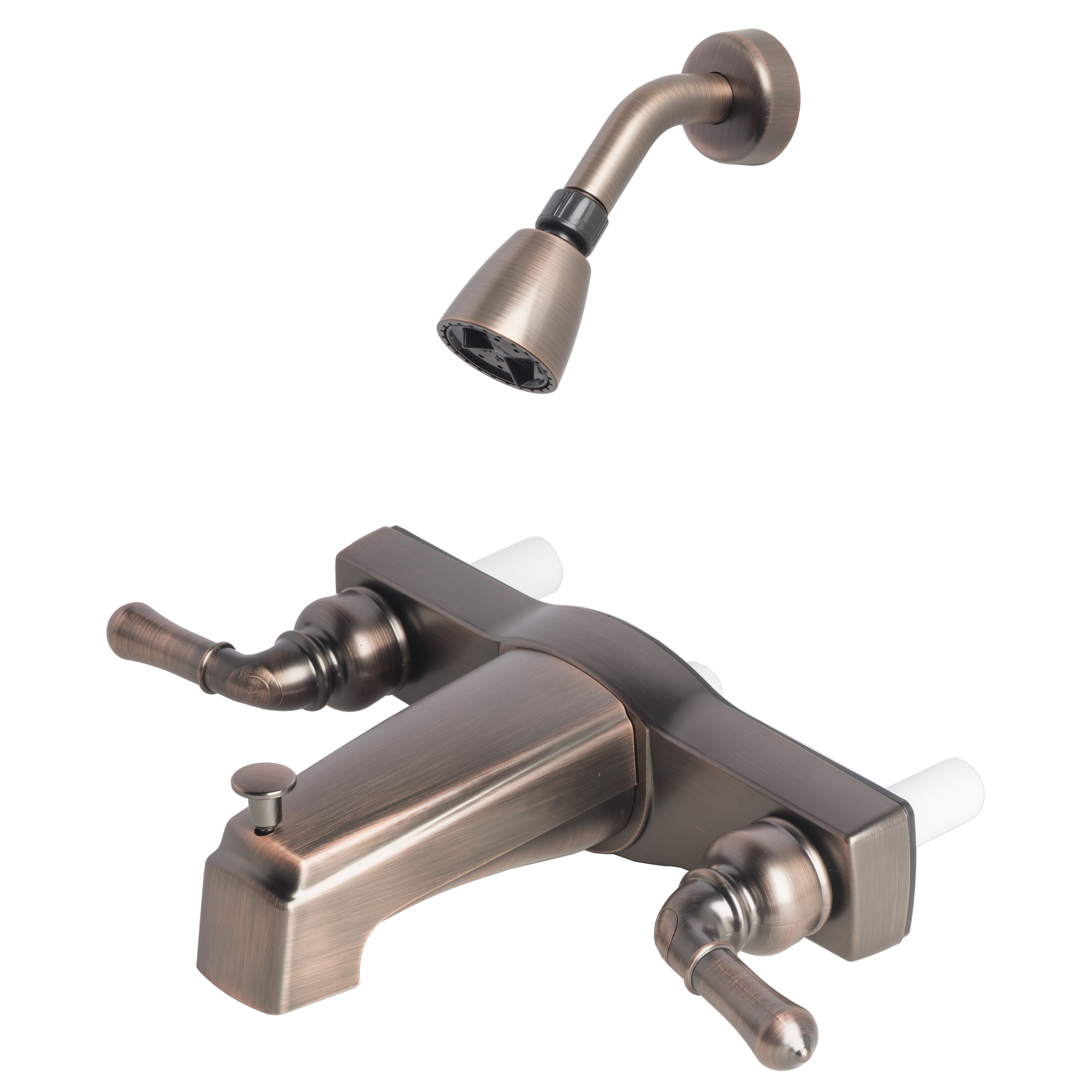 Mobile Home Two Handle 8" Tub Shower Faucet Diverter Shower Head