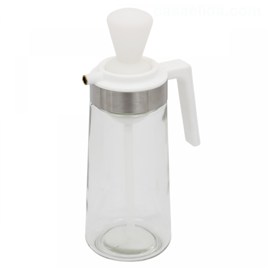 Dispensador de aceite con cepillo blanco, 550ml