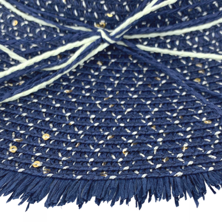 Sombrero tejido azul, Ø41cm