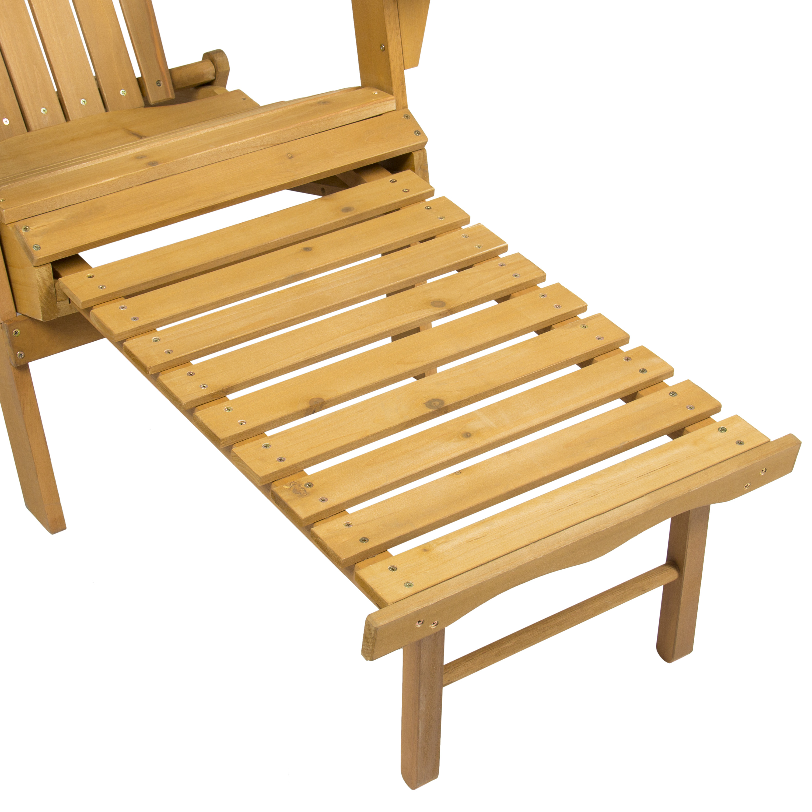 BCP Wooden Adirondack Chair w/ Pull Out Ottoman 