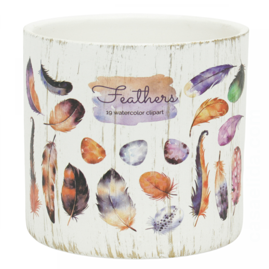 Maceta decorativa 11.5xØ12.5cm, cerámica