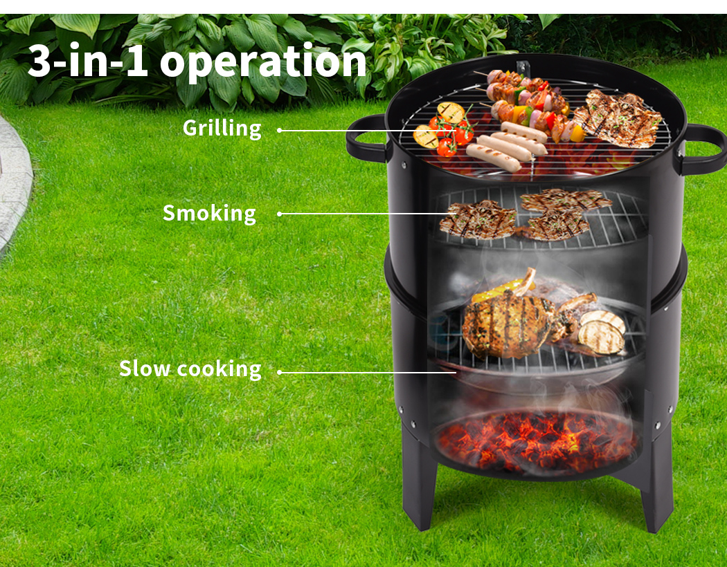 Charcoal BBQ Grill Portable Hibachi Barbecue Outdoor Foldable Camping Picnic - Picture 15 of 69