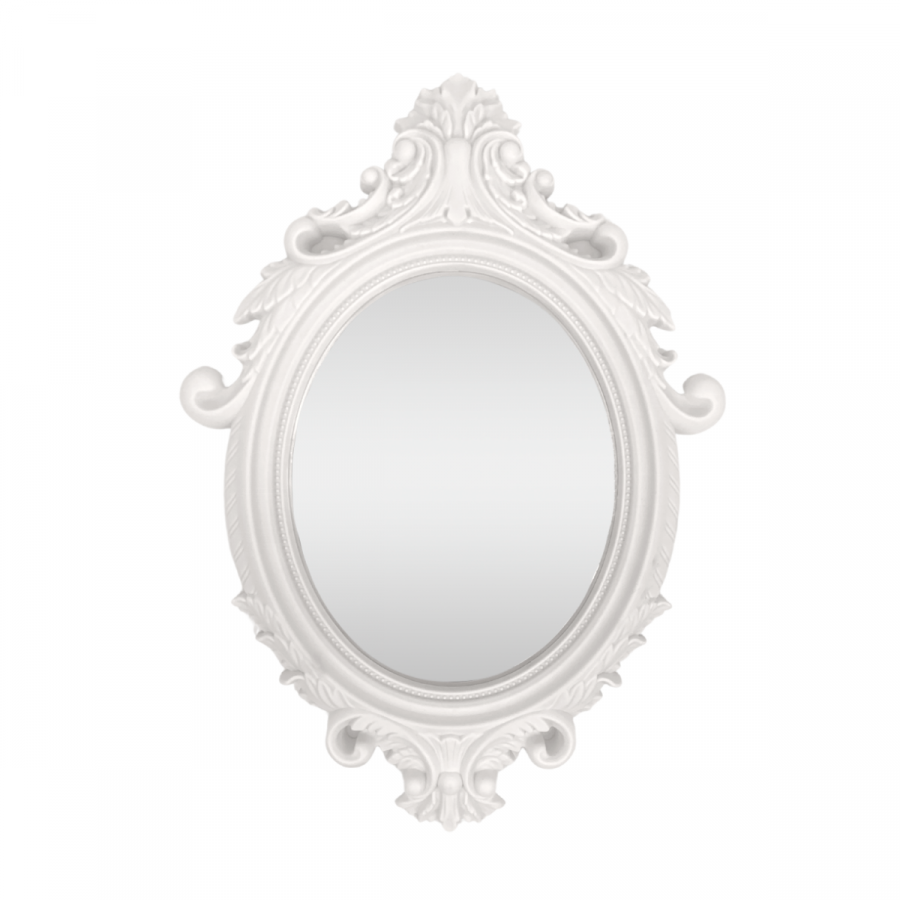 Espejo de pared vintage blanco, 54x39cm