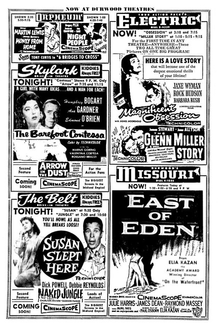 Movie ad from Durwood Theatres from May 1,1955