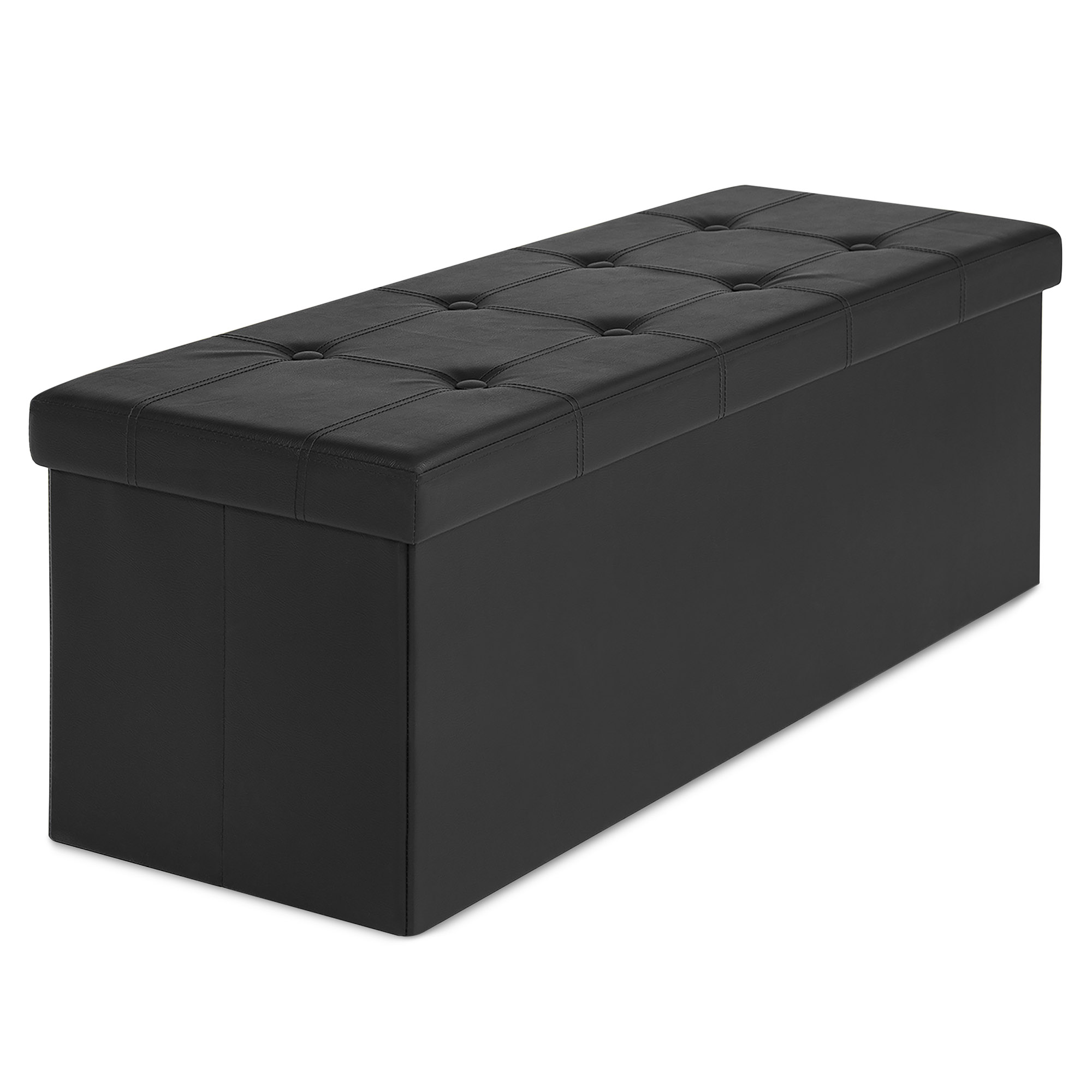 BCP Faux Leather Folding Storage Ottoman Bench | eBay