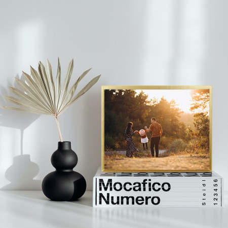 Marco de foto dorado, 18x23cm, metal