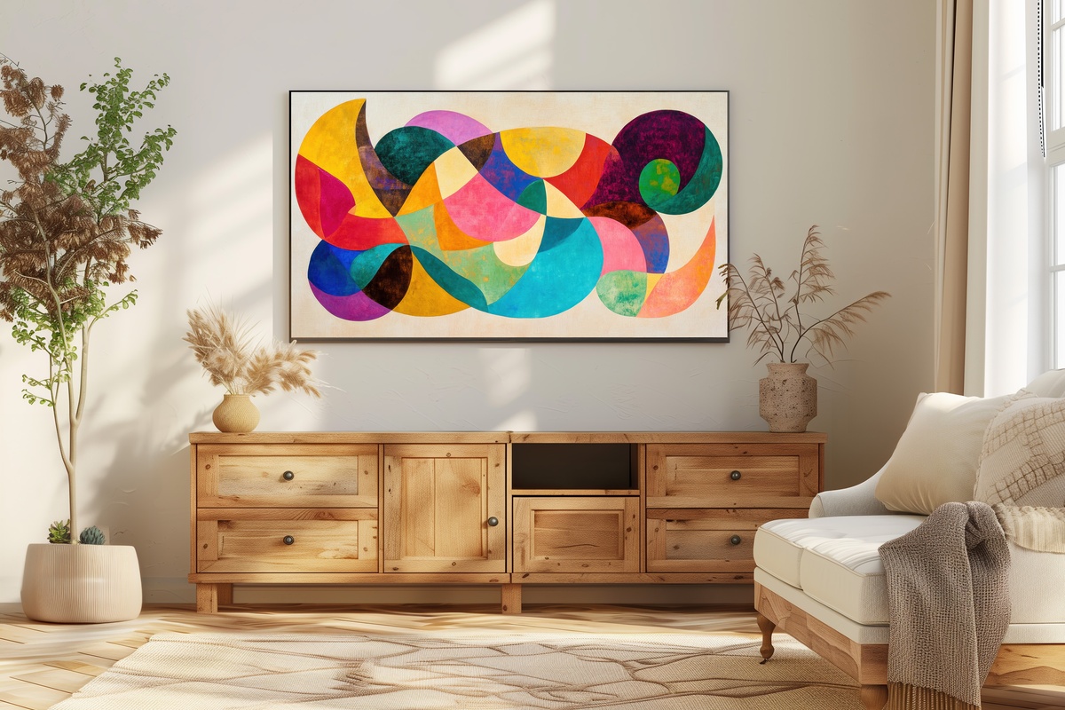 Bold Form Serenity Abstract Frame TV Art