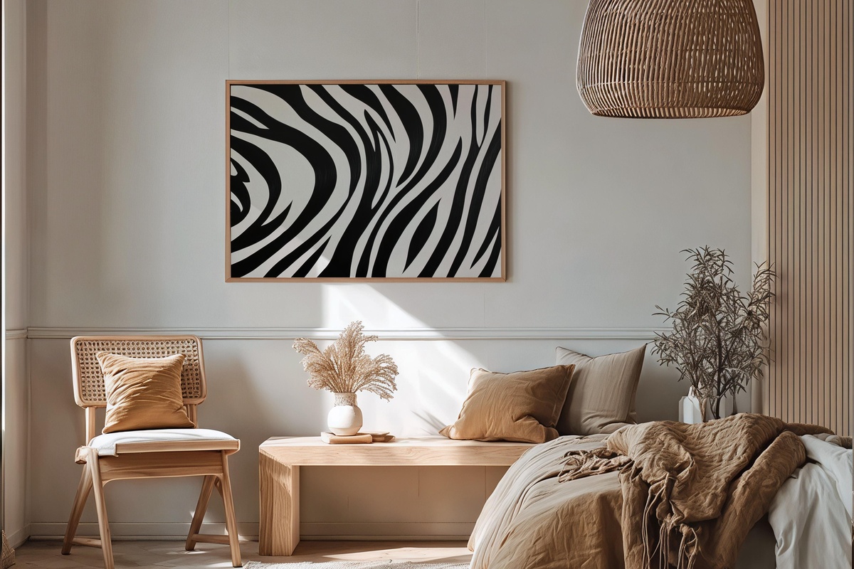 Zebra Stripe Symphony Black and White Printable Wall Art